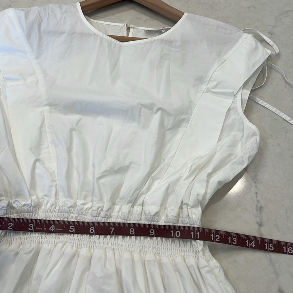 Frame Organic Cotton A-Line Dress Cotton-Poplin Midi‎ Dress Size Small - Picture 8 of 9